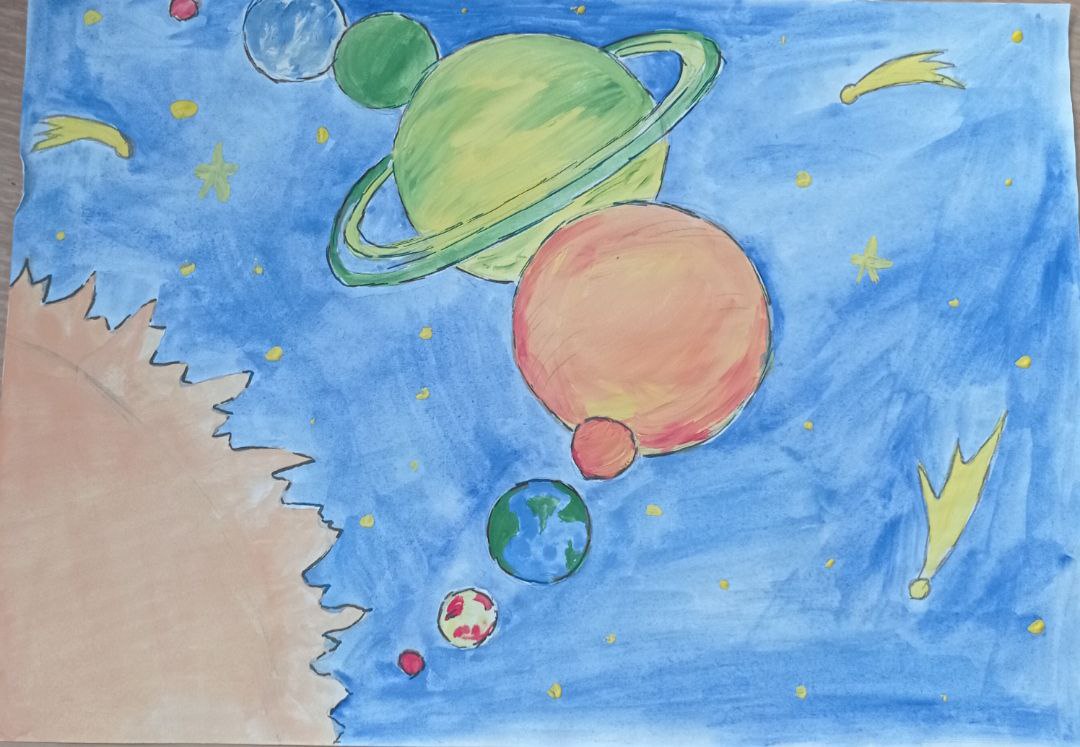 Выставка рисунков ко Дню Космонавтики